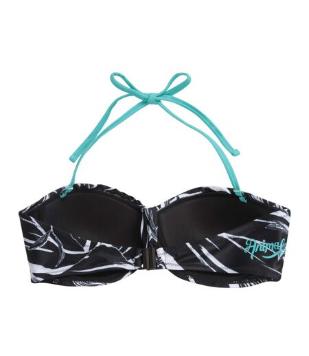 Mountain Warehouse Womens/Ladies Docks Leaf Print Front Tie Bikini Top (Jet Black) - UTMW2866