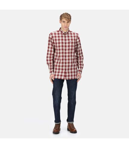 Mens lance checked shirt syrah red Regatta