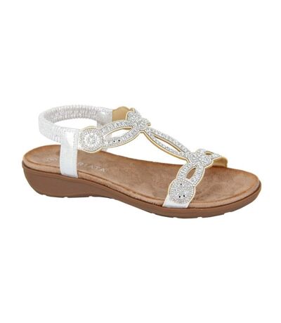 Cipriata Womens/Ladies Giada Shimmer Sandals (Silver) - UTDF2417