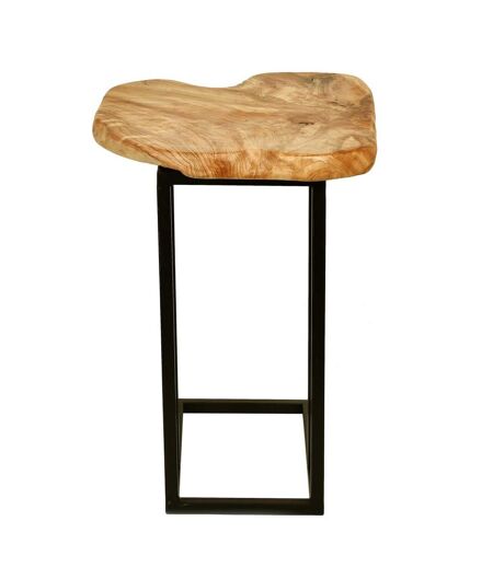 Table basse fait main en bois motif floral EMO