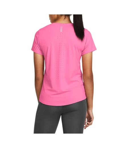 T-shirt manches courtes launch elite femme rose Under Armour