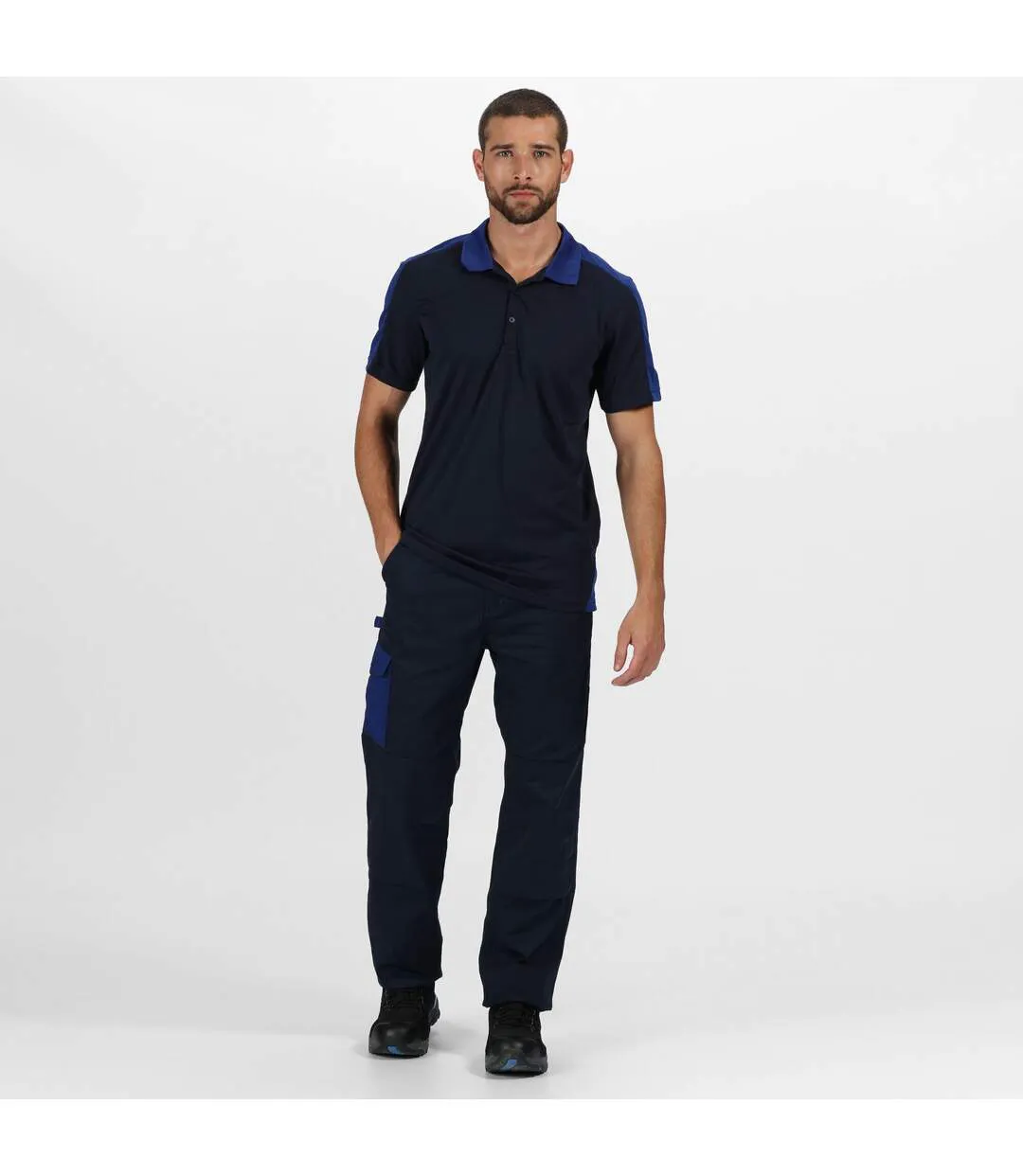 Polo Contrast Homme Bleu Marine Bleu Roi Regatta-1