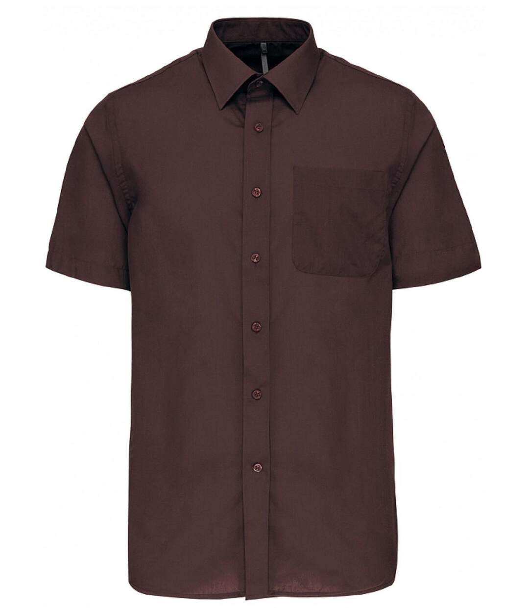 Chemise popeline manches courtes - K551- marron - homme