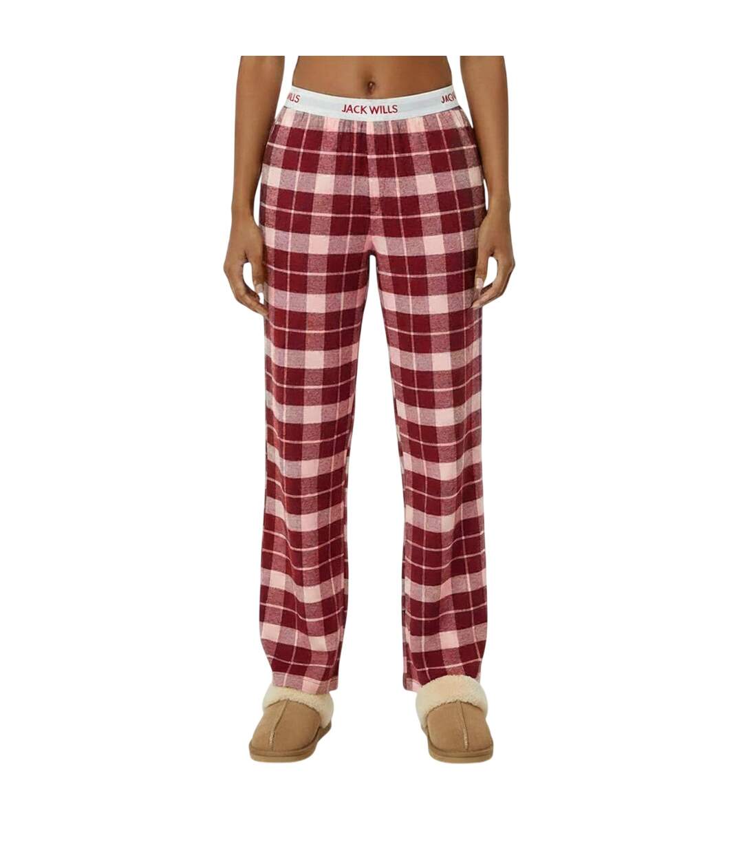 Bas De Pyjama Motif/style À Carreaux Femme Bordeaux Rose Jack Wills-4