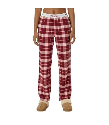 Bas De Pyjama Motif/style À Carreaux Femme Bordeaux Rose Jack Wills