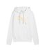 Womens/ladies Essentials Metallic Detail Hoodie White Metallic Puma-1