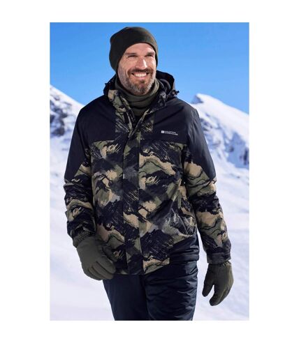 Mens shadow ii printed ski jacket dark green Mountain Warehouse