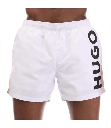 Mens Abas Logo Swim Shorts White Hugo
