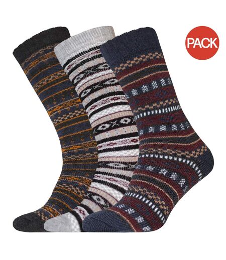 Pack of 3 Womens/ladies nordic wellington socks  navy/grey Generic