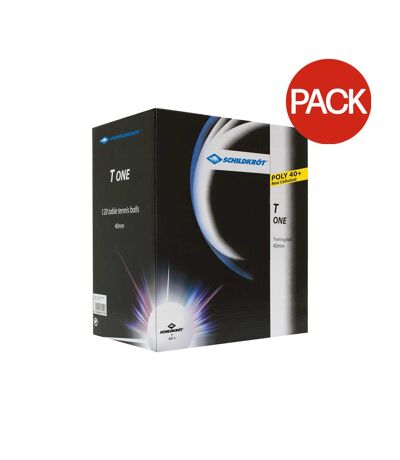 Pack of 12  1-t one poly 40+ table tennis balls 0 one size white/black Donic-Schildkroet