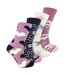 Ladies 4 Pack Fluffy Cosy Slipper Socks-1