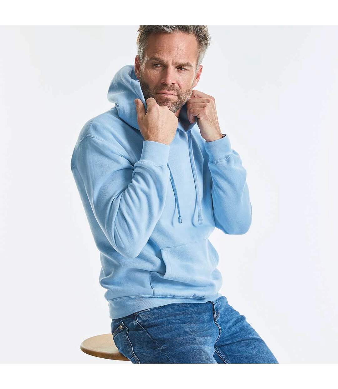 Sweatshirt à capuche Russell pour homme (Bleu ciel) - UTBC568