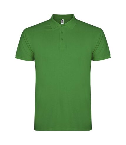 Mens star short-sleeved polo shirt tropical green Roly