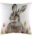 Hedgerow hare cushion cover one size white/brown Evans Lichfield