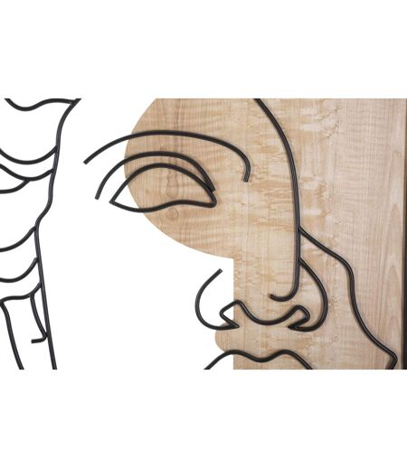 Décoration Murale Encadrée David Face 80cm Naturel & Noir