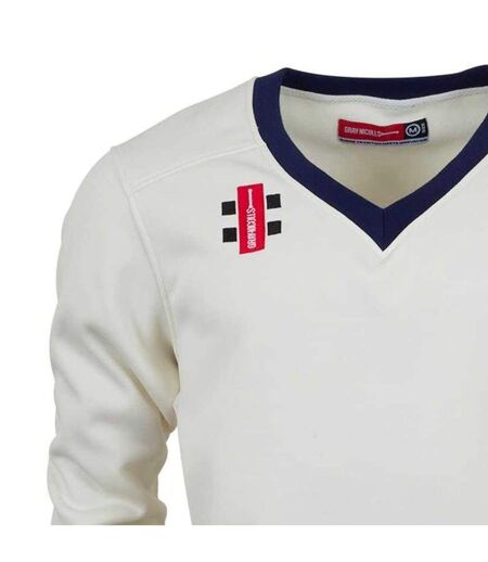 Pull Motif/style Logo Brodé Adulte Blanc Cassé Bleu Marine Gray-Nicolls