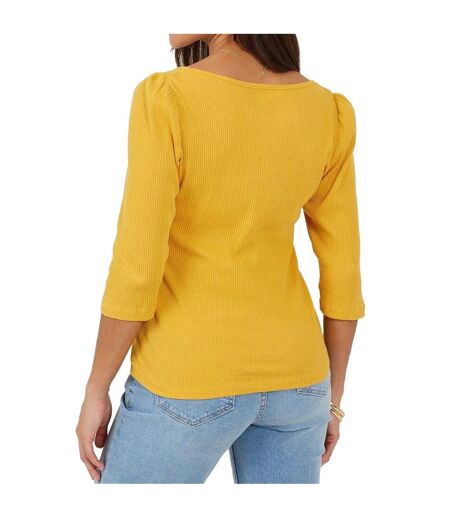 Haut Manches Bouffantes Motif/style Côtelé Femme Tournesol Brave Soul