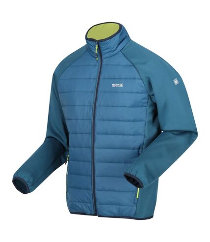 Mens clumber iv full zip hybrid jacket moroccan blue/citron lime Regatta