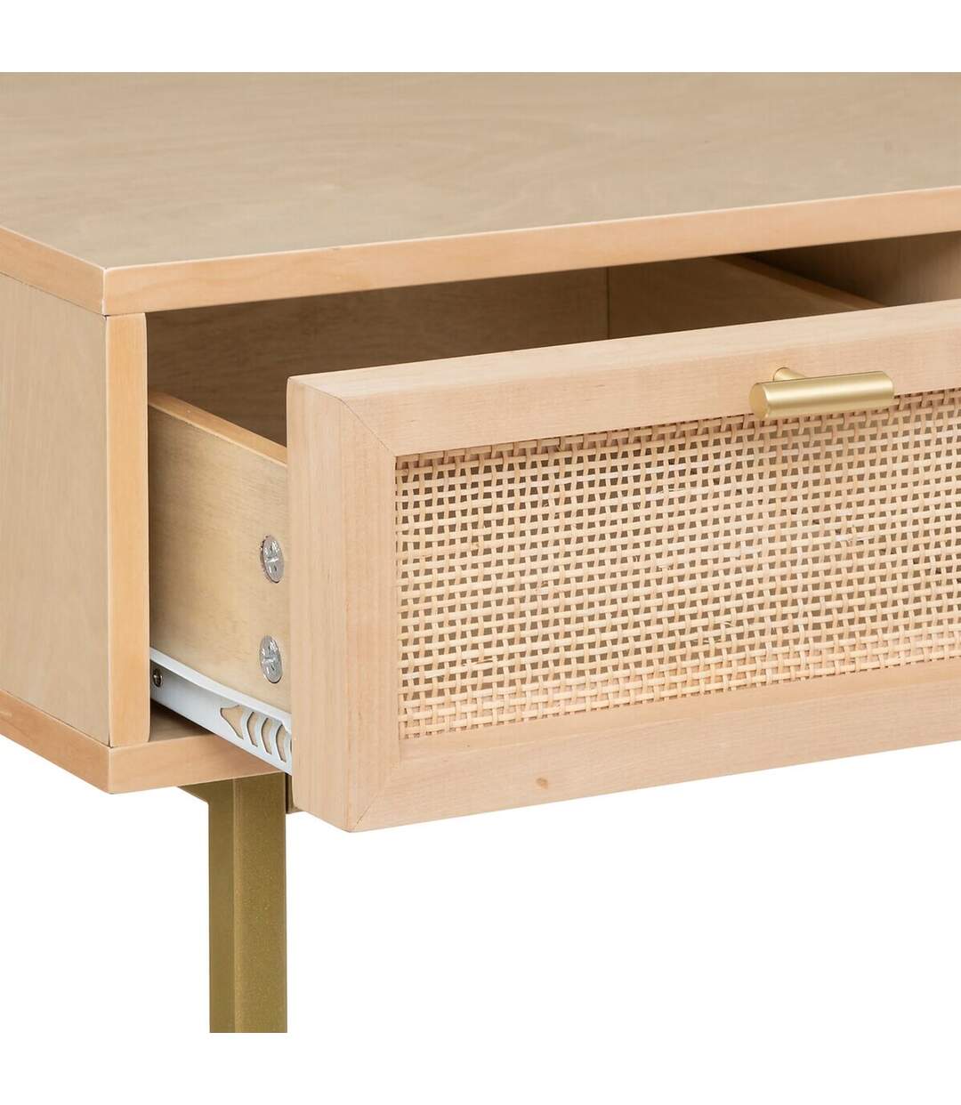 Console 3 tiroirs en cannage RAYO - Beige-4