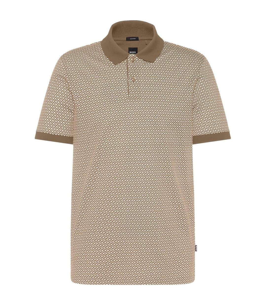 Mens Hparlay Tailored Polo Shirt Beige Boss-1