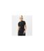 T-shirt Col Rond Manches Courtes Femme Coupe Slim Sans Coutures Noir Off White-1
