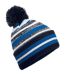 Multi-sport fan pom pom beanie sapphire blue/french navy/white Beechfield-1