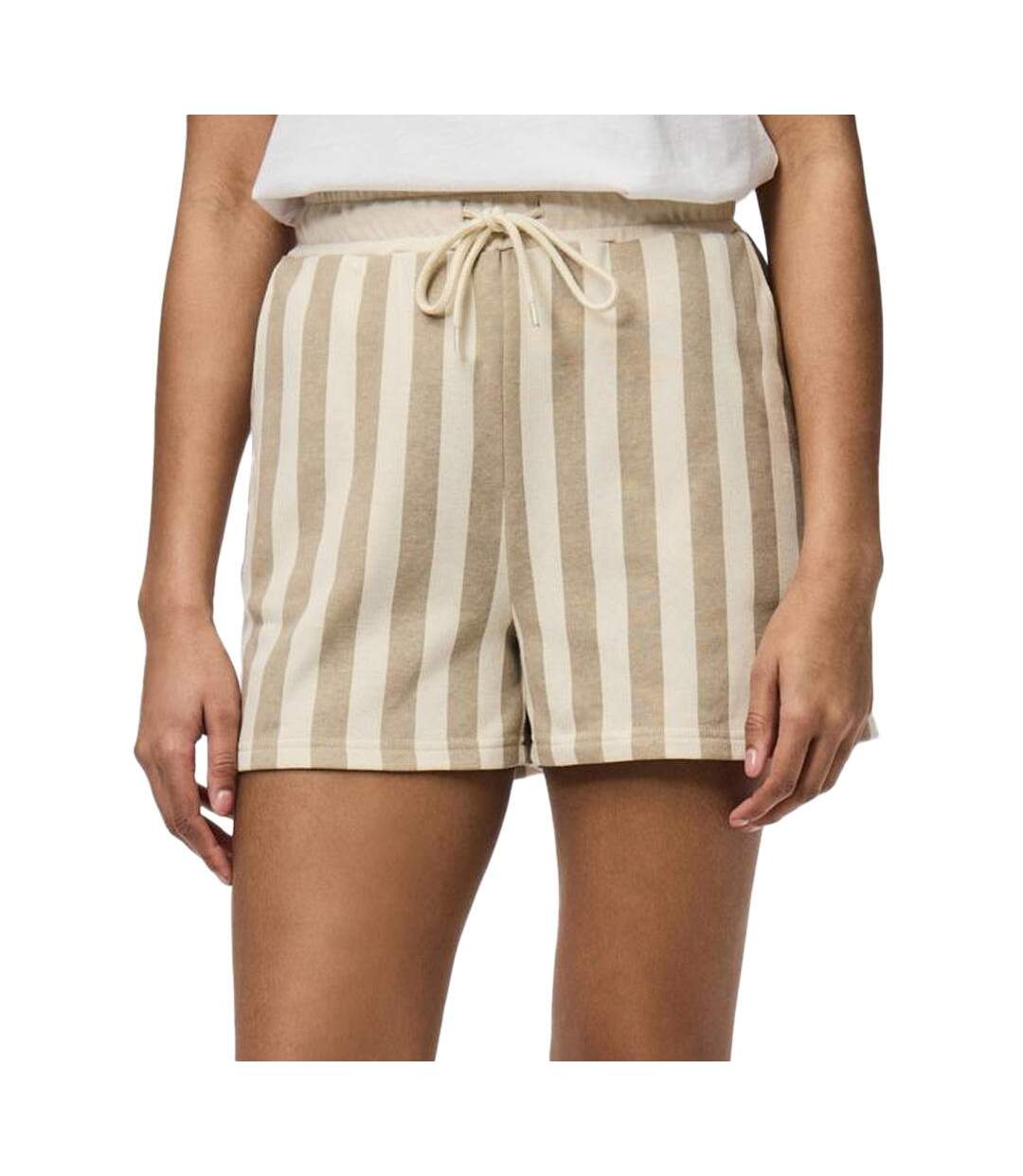 Short beige à rayures femme pieces chilli summer-1