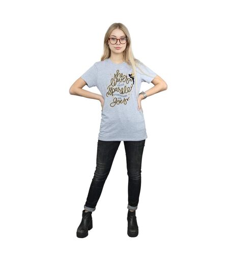 Disney Femme/Ladies - T-shirt boyfriend en coton avec étoiles de la Fée Clochette (Gris sportif) - UTBI46460