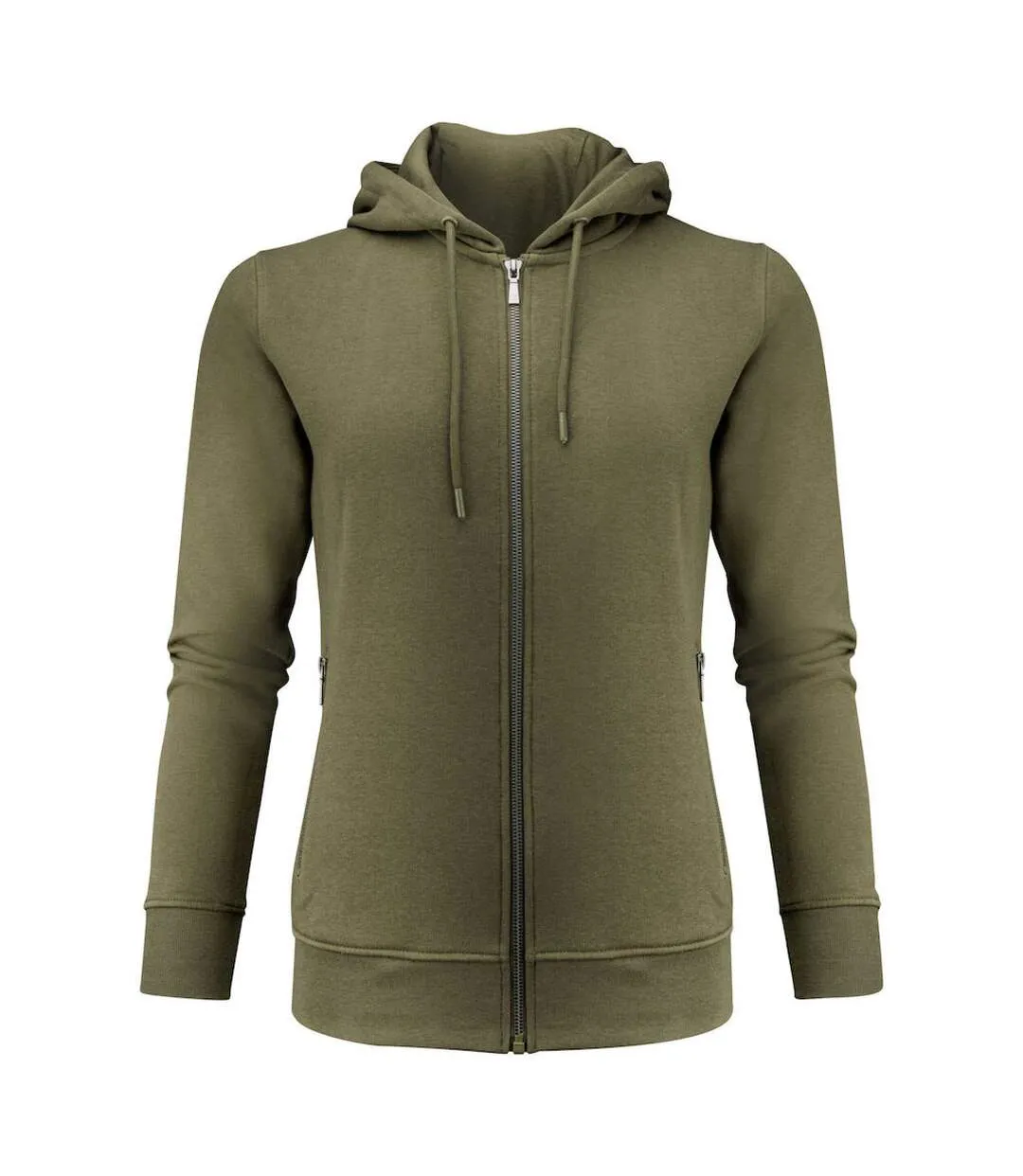 Womens/ladies Westwood Full Zip Hoodie Moss Green James Harvest-1