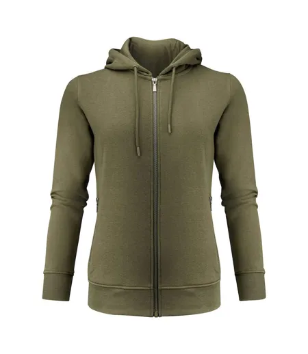Womens/ladies Westwood Full Zip Hoodie Moss Green James Harvest