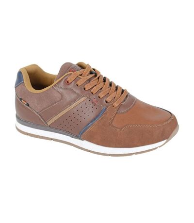 R21 Mens Contrast Detail Lace Up Sneakers (Brown) - UTDF2377