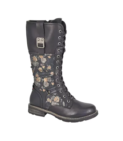 Bottes Mi-mollet Motif/style Floral Femme Noir Cipriata