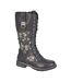 Bottes Mi-mollet Motif/style Floral Femme Noir Cipriata-1