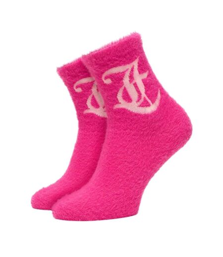 Lot De 2  Chaussettes Motif/style Duveteux Seasonal Femme Noir Rose Juicy Couture