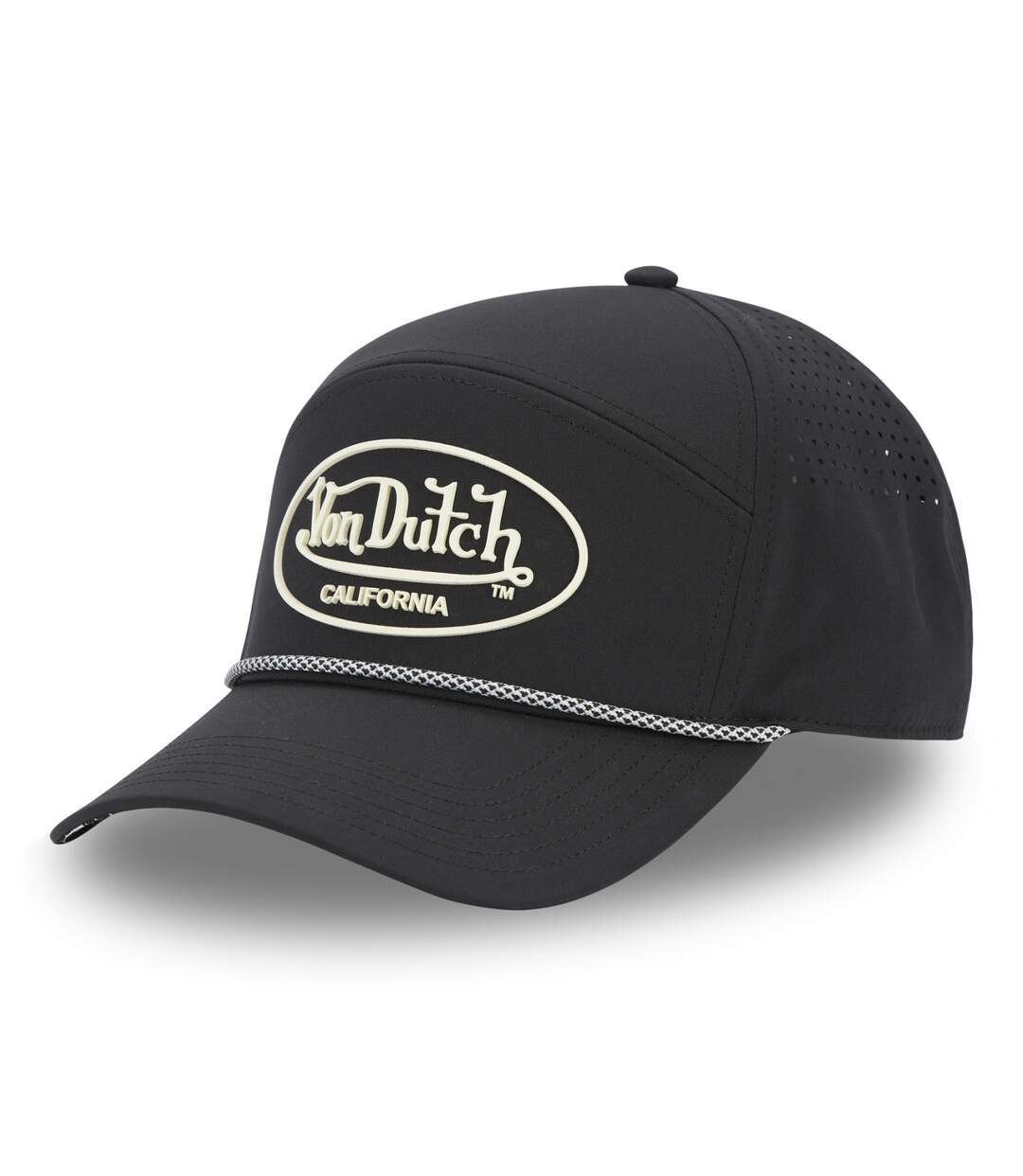 Casquette 6 panneaux filet mesh et patch rubber print Cordon Vondutch-1