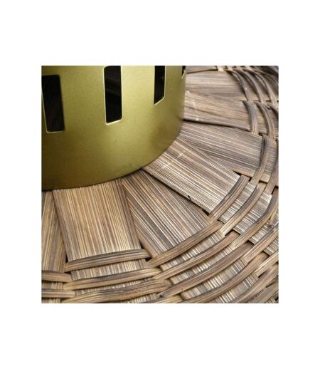 Suspension en bambou teinté et métal doré Diamètre 43 cm