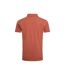Mens Miles Pique Organic Polo Shirt Baked Clay Weird Fish-2