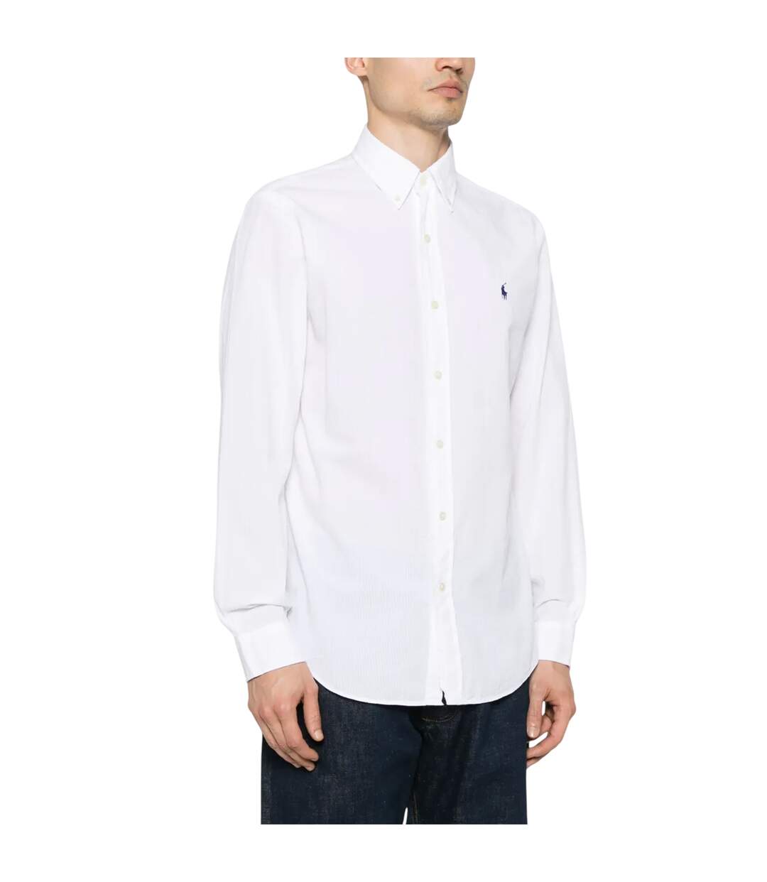 Mens Embroidered Logo Oxford Shirt White Ralph Lauren-3