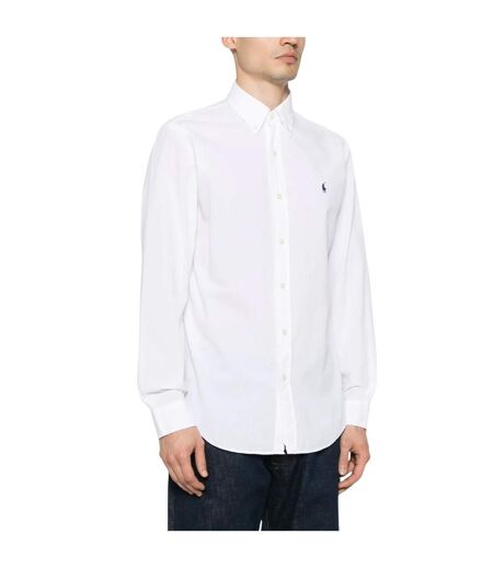 Mens Embroidered Logo Oxford Shirt White Ralph Lauren
