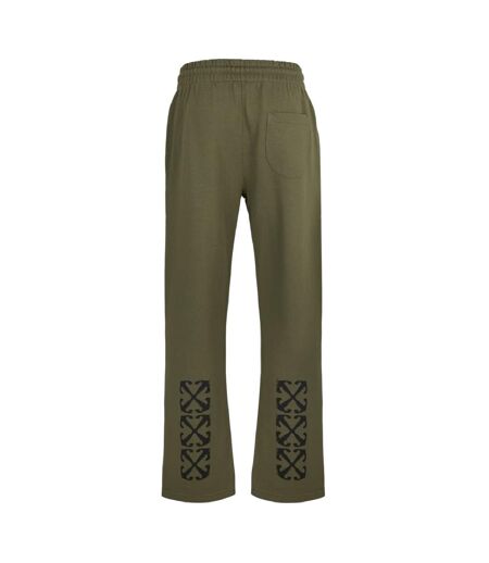 Mens Arrow Logo Straight Sweatpants Moss Black Off-White