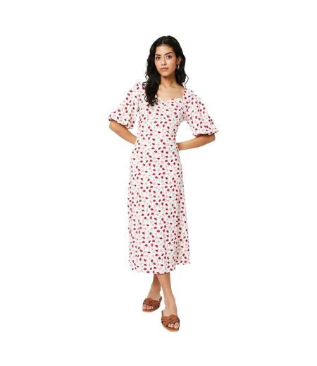 Robe mi-longue femme blanc cassé Dorothy Perkins