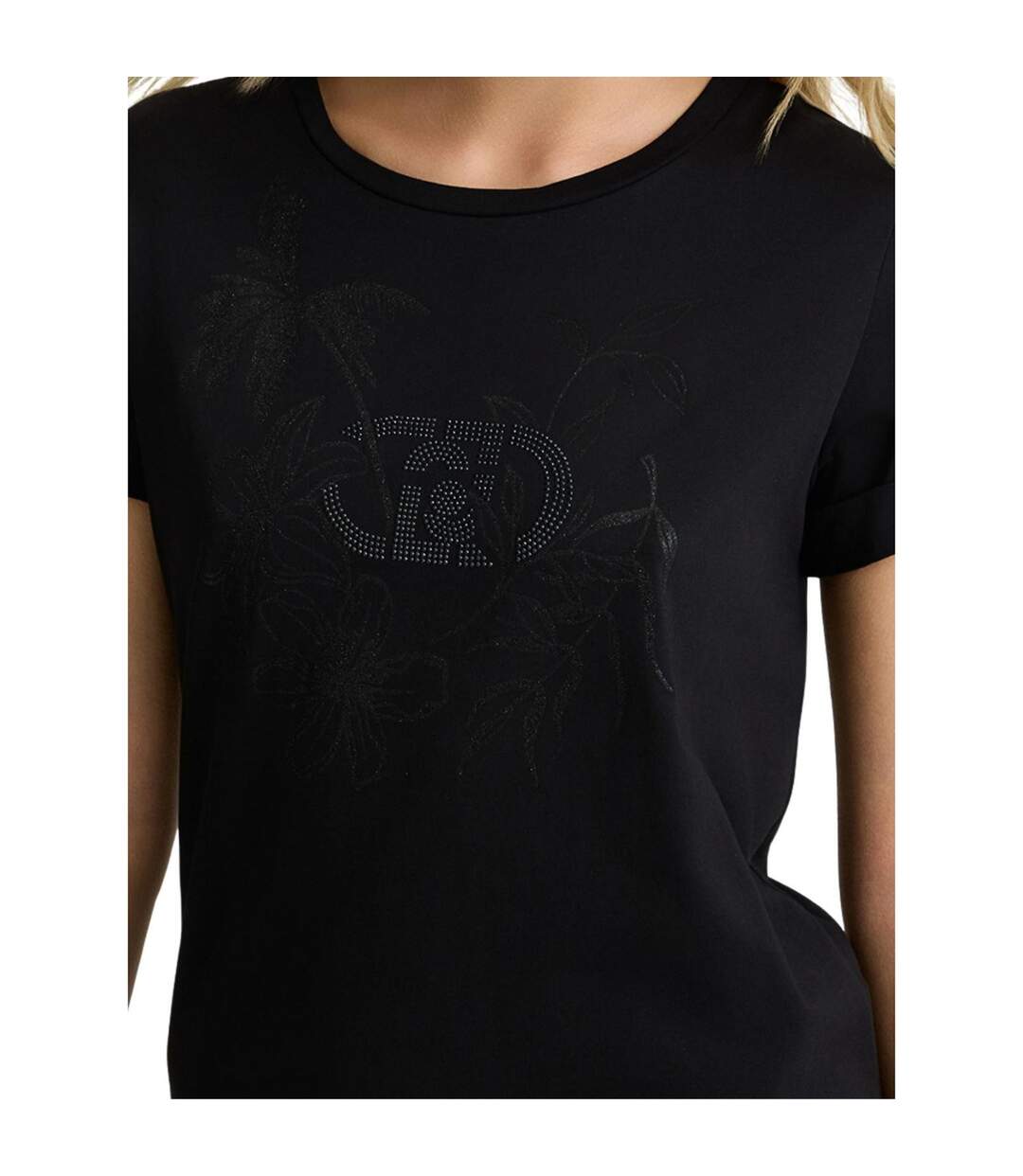 T-shirt Motif/style Floral Femme Noir Liu Jo-3