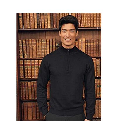 Pull Tricoté À Col Zippé Homme Noir Premier