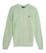Pull À Maille Torsadée Motif/style Logo Brodé Homme Turquoise Pâle Chiné Lyle & Scott-2
