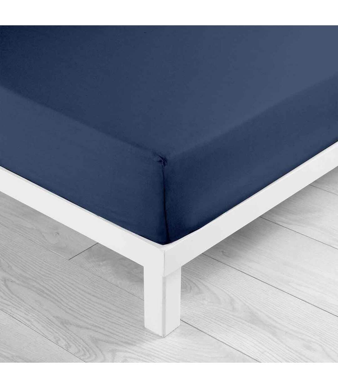 Drap Housse en Coton Biolina 180x200cm Bleu Nuit-2