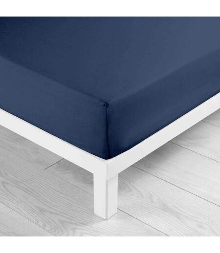 Drap Housse en Coton Biolina 180x200cm Bleu Nuit