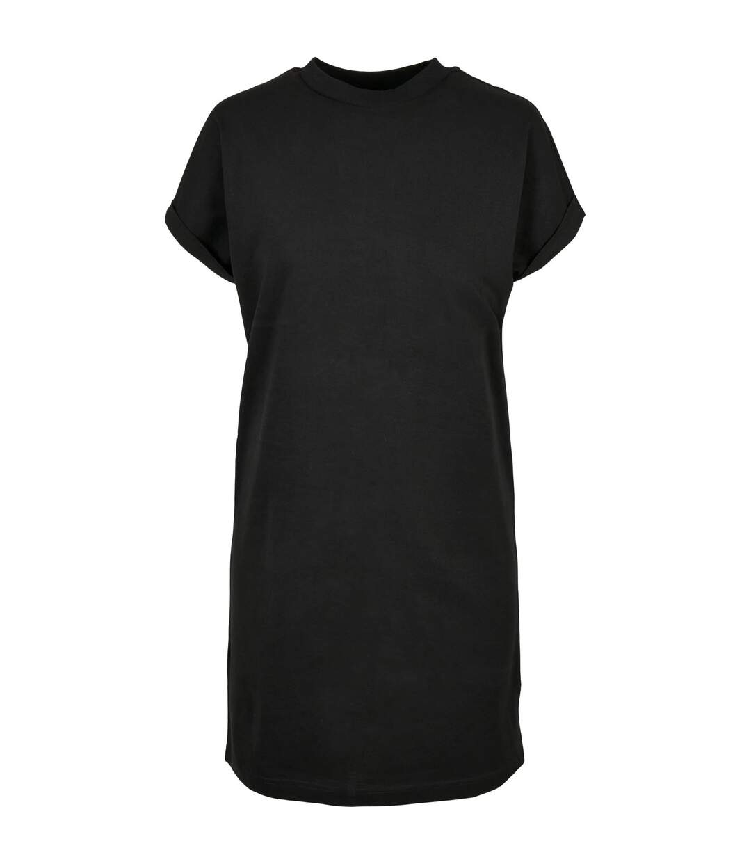 Womens/ladies Organic Cotton Cut-on T-shirt Dress Black Urban Classics-1