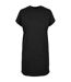 Womens/ladies Organic Cotton Cut-on T-shirt Dress Black Urban Classics-1