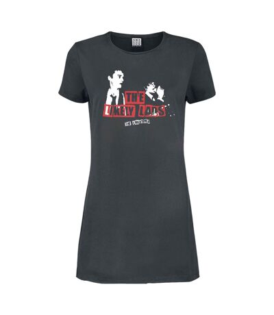 Womens/ladies Pete And Carl The Libertines T-shirt Dress Charcoal Amplified