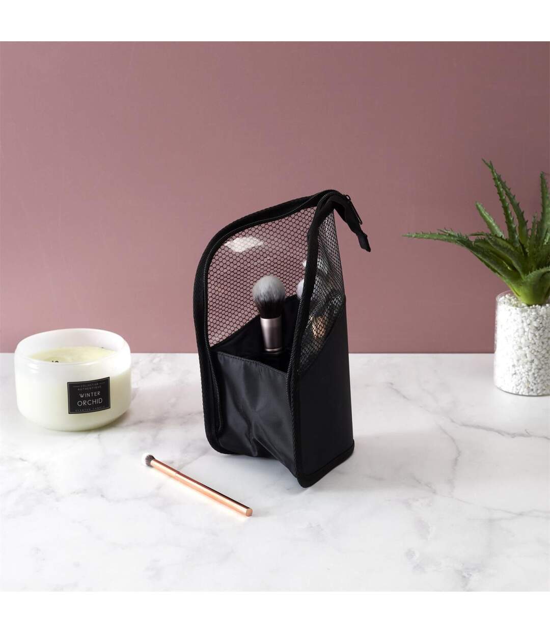 Trousse de Voyage Pinceaux Maquillage 24cm Noir-4
